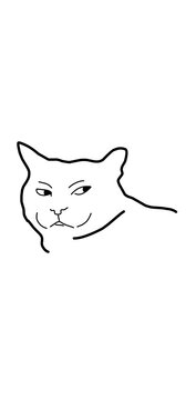 curious cat meme vector illustration