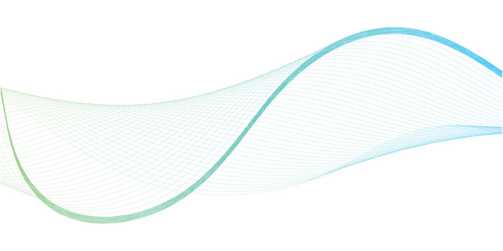 Abstract green curve isolated on white and transparent white background  read and green line wave background 