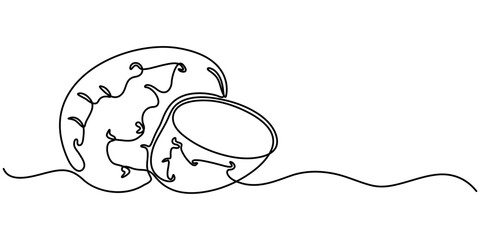 potato continuous one line drawing, Potatoes vector illustration. One line drawing art illustration with lettering organic potatoes,  One line drawing art illustration with lettering organic potatoes.