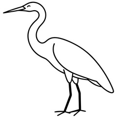 Elegant Heron Outline Illustration