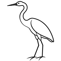 Elegant Heron Outline Illustration