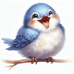 Feathered Chuckles bird laughs and is happy isolated watercolor vector illustration svg