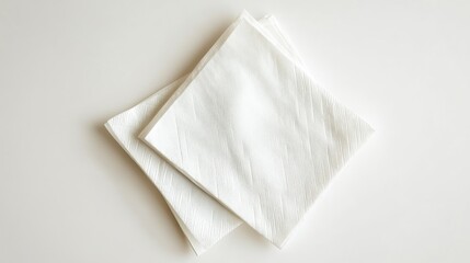 Two white paper napkins