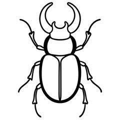 Elegant Stag Beetle Outline Vector Design