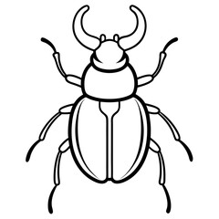 Elegant Stag Beetle Outline Vector Design