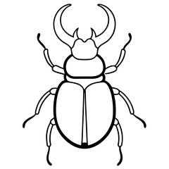 Elegant Stag Beetle Outline Vector Design