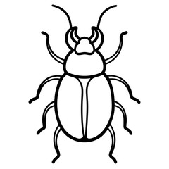 Elegant Stag Beetle Outline Vector Design