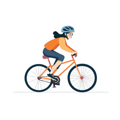 Obraz premium Woman Enjoying Bicycle Ride Vector Illustration For Healthy Lifestyle And Outdoor Activity