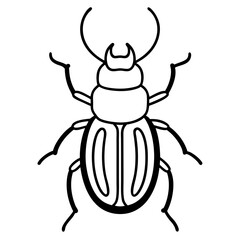 Elegant Stag Beetle Outline Vector Design
