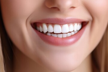 Fototapeta premium Smiling woman with perfect white teeth and healthy gums