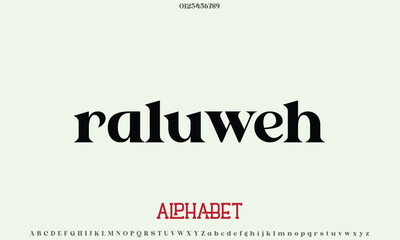 Luxury RALUWEH alphabet letters font for logo