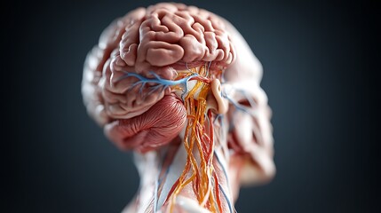 Human Brain Anatomy: Detailed 3D Model of the Nervous System