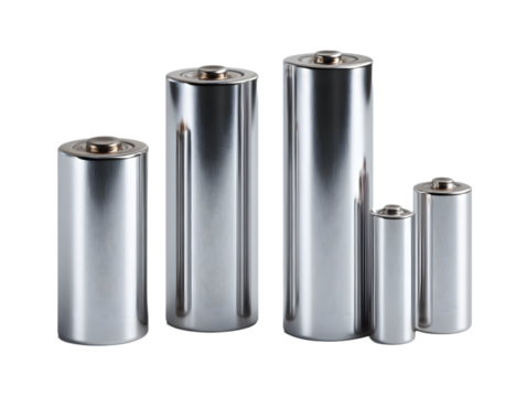 Silver Electric Batteries Transparent PNG
