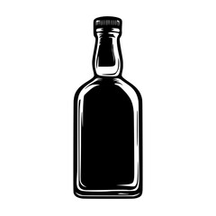 Empty bottle icon in flat black design suitable for various occasions and purposes