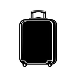 Stylish flat black icon of a suitcase designed for travel and adventure enthusiasts in various settings