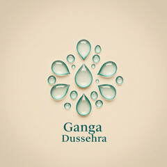 Ganga Dussehra Water Drops Design