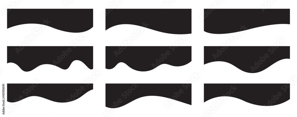 Wall mural collection of dividers shape templates. modern separator header for website and app. curve lines, wa