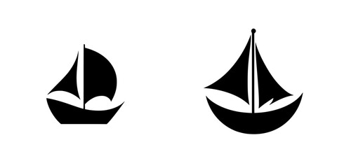 Black icon of sailboats representing nautical themes, ideal for maritime design and informational graphics