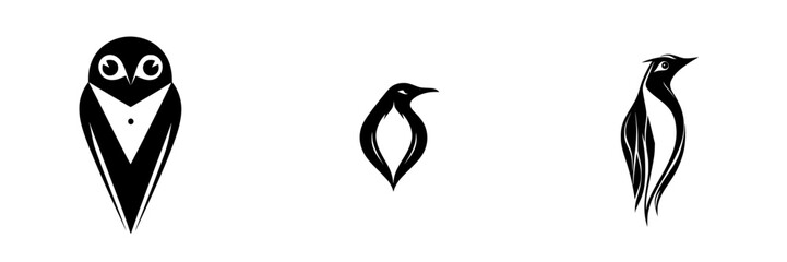 Flat black icons representing various bird silhouettes with distinct characteristics