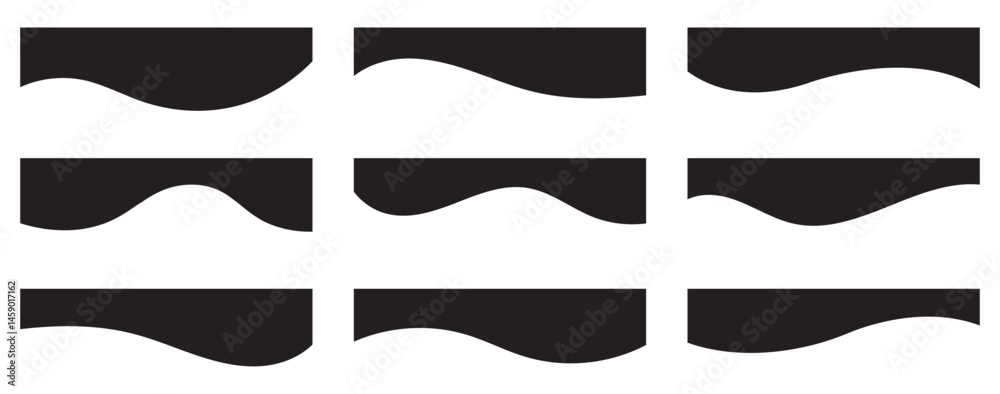 Wall mural collection of dividers shape templates. modern separator header for website and app. curve lines, wa