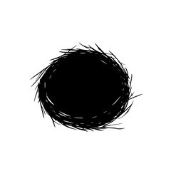 Fototapeta premium Flat black icon representing a bird nest with twigs and branches, suitable for various digital applications and design projects