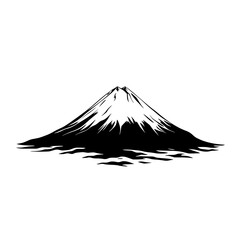 Icon of a mountain with a snow-capped peak depicting a serene landscape suitable for various design projects and themes
