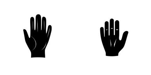 Flat black icon representing two hand gestures depicted in a minimalist style for various digital applications