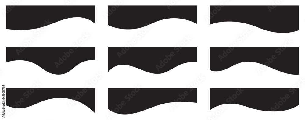 Wall mural collection of dividers shape templates. modern separator header for website and app. curve lines, wa
