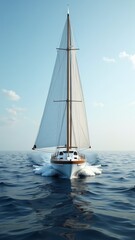 Obraz premium Sailing boat with two masts on blue ocean
