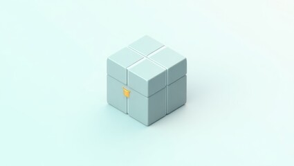 Obraz premium Minimalist shape. Abstract cube. Modern design. Background asset. Graphic element. Technology industry. Creative business. Symbolism focus. Cool palette. Calm mood. Digital style. Innovation concept.