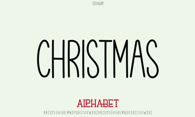 Luxury Christmas Minimalist alphabet letters font for logo
