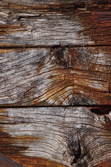 Vieux bois couleur rouille.