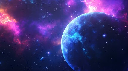 Obraz premium abstract space background with planets, stars and nebula in deep space