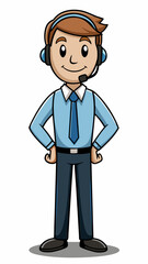 Obraz premium Friendly call center agent smiling with a headset 