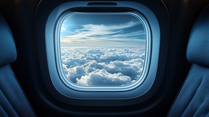 Naklejka premium Aerial view of clouds from airplane window