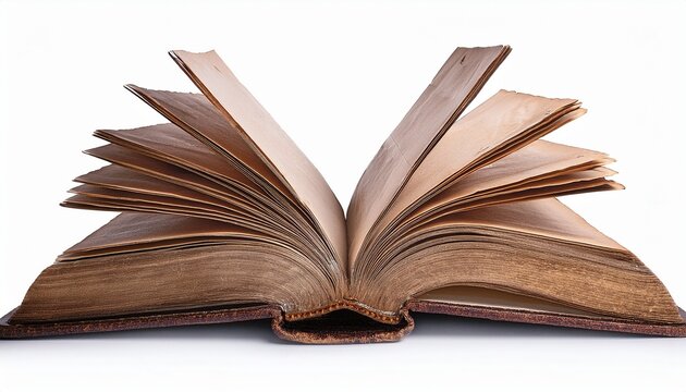 old magic book with flipping blank pages isolated