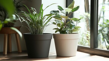 Obraz premium A durable plastic plant pot designed for both indoor and outdoor use