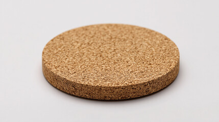 Minimalist Round Cork Coaster on Clean White Tabletop Simple Elegance for Everyday Home Decor