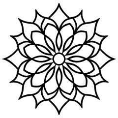 Geometric Mandala Line Drawing