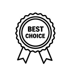 Best Choice icon, text, ribbon, top-quality guaranteed, premium selection, isolated black and white transparent background