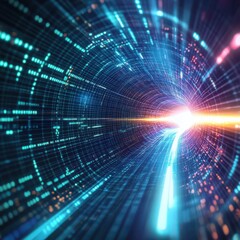 Dynamic visualization of hyperrealistic vpn tunnel digital realm digital art futuristic abstract technology