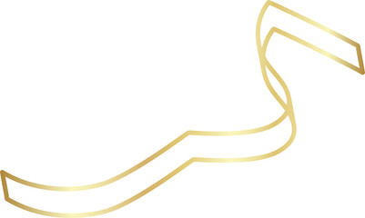 Set of decorative gold ribbon, new year, holiday