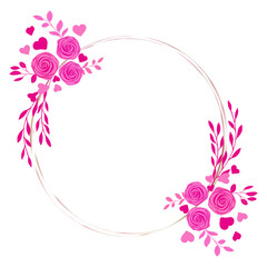 pink floral frame