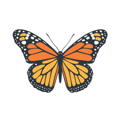 Detailed Vector Graphic Of A Monarch Butterfly With Bold Orange And Black Wings