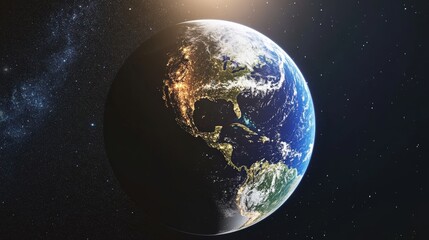 Obraz premium time-lapse of Earths rotation from space, showing day and night cycles
