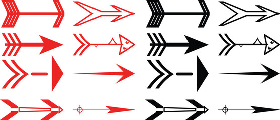 Collection of Arrow Icons in Various Styles and Colors