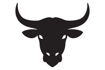 Fierce bull head silhouette for masculine logo design