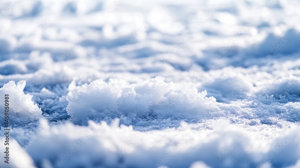 Leinwandbilder close-up view of a snowdrift, showcasing the texture and intricate details of freshly fallen snow un