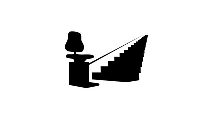 Fototapeta premium stairlift symbol, black isolated silhouette