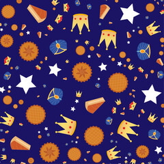 Happy Epiphany Day seamless pattern vector illustration.
